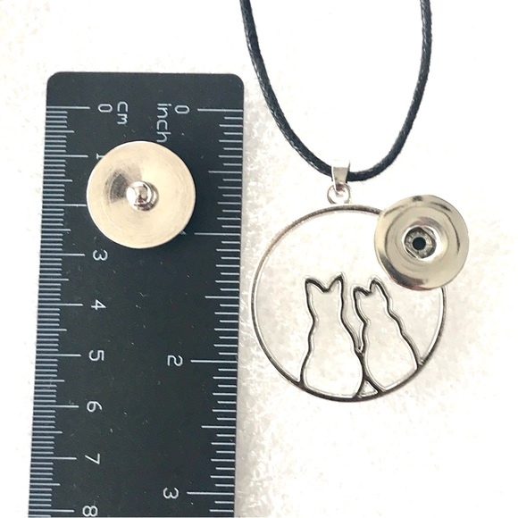 Necklace 20mm Snap Jewelry On a sliding cord SN20 Cats in the hoop - Picture 3 of 3